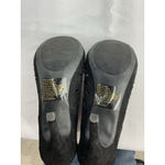 Womans Candies Booties 8.5 M Black Vented Back Zip Peeptoe Stilettos Heel Photo 7