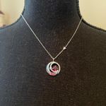 Sterling Silver with real garnet moon and star necklace Brand new in box Photo 1