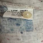 Vilagallo 100% Linen Tropical Cocktail Print 3/4 Sleeve Blouse EU 42 10 L White Size L Photo 3