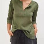 Anthropologie Pilcro Green Split Neck Top Photo 9