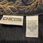 Chico's Chico’s Embroidered Sequin Open Front Jean Jacket Size 1 Chico (Med 8) Floral Photo 6