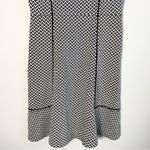 Lands End Knit Dress Black White Geometric Fit Flare Knee Length Sz 8 Sleeveless Photo 6