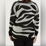 Torrid Zebra animal print Jacquard Pullover Sweater Black 0 indie relaxed fit Photo 2