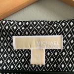 Michael Kors Black and White Diamond Sheath Dress Long Sleeve Stripe Size Medium Photo 2