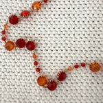 Joan Rivers  Red Shades Faceted Round Gold Accent Lucite Necklace 38” Statement Photo 6
