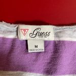 Guess  Jeans Baby Tee Womens M Pink Gray Stripe Cotton Fitted Y2K Style Retro Top Photo 2