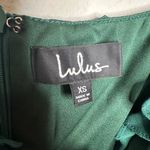 Lulus NWT  It Happened in Dublin Forest Green Ruched‎ Lace-up mini dress Sz XS Photo 9