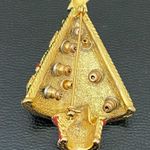 Vintage Unsigned Enamel Christmas Tree w/ 4pairs Of Earrings Holder Brooch Set Photo 5