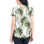 Hilary Radley  | Medium | Women's V-Neck Short Sleeve Tropical Blouse Top Photo 2