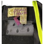 Vera Wang Princess  Black Polka Dot Neon Yellow Trim Belted Chiffon Dress Size 5 Photo 9