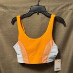 NWT Wilo The Label by Anthropologie Ribbed Sports Bra Size Small Orange White Photo 0