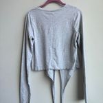 Lululemon  Time to Restore Nulu Long Sleeve Shirt Gray Size 6 Yoga Tie Wrap Top Photo 4