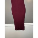 Knit & Love Dress Womens Medium Ribbed Sleeveless Mock Neck Midi Bodycon Red Photo 2