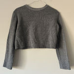 ZARA Women’s Cropped Dark Grey Knit Sweater Size Small Casual Cozy Photo 0