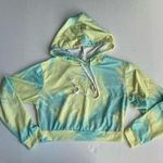 Unbranded tie dye cropped hooded sweatshirt turquoise& yellow size xs Photo 0