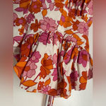 Klesis Floral Print Dress with Spaghetti Straps Orange Size M Photo 2
