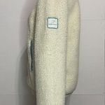 Ivory Ella  Size Small Full Zip Faux Sherpa Jacket Ivory with Teal Trim NEW Photo 3