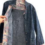 Alfred Dunner  Women's Embroidered Denim Jacket Size 10 Blue Floral Photo 4