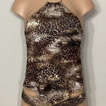 Becca New.  Animal print Ribbed Tankini Set. Normally $155 S-top/M-bottom Photo 0