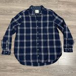 Jachs  Girlfriend Plus Women Dark Blue Checkered Fannel Buttondown Shirt Size 2X Photo 9