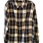 Fashion Bug Size 18/20 Black & White Plaid Zip-Up Shirt Long Sleeve Casual Photo 0