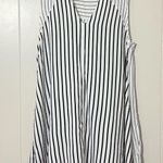 11.1 TYLHO Womans Shirt Dress White /Black Striped Sleeveless Size M Black Size M Photo 0