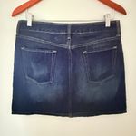 Gap Dark Wash Denim Mini Skirt 5 Pocket Front Button Zip Classic Blue Casual 8 Photo 1
