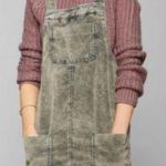 BDG Urban Outfitters Charcoal Acid Wash Corduroy Overalls Dress size XS Photo 0