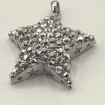 Silver Tone Pave Star Pendant Rhinestone Celestial Charm Y2K Photo 0