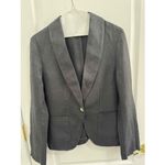 None Black Single‎ Button Shawl Lapel Blazer With Patch Pockets Medium Photo 1