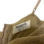 House Of CB Gold Ella Metallic Ruched Organza Mesh Mini Dress Size XS Photo 4