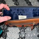 Spartina 449 Navy and Brown Clutch with Floral Pattern and Gold Accents Photo 3