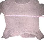 Kim & Cami Women Medium Purple Babydoll Ruffled Peplum Round Neck Sweater Top Photo 5