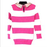 Pim + Larkin 🇺🇸  Wool Blend Pink Striped Sequin Collar Sweater Photo 1