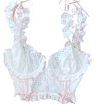 For Love & Lemons White and Pink Lace Bralette 38C Photo 6