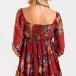 Francesca's Francesca’s Burgundy Floral Dress Photo 2