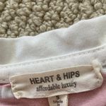 Heart & Hips Pink White Striped Crop Tie Tank Top Cotton Stretch Crew Shirt S Photo 1