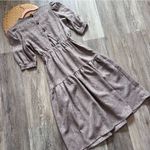 Anthropologie  current air floral jacquard puff sleeve cut out‎ midi dress size S Photo 3