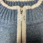 Designer Originals Studio Joy Christmas Holiday Snowman Sweater Women Large Wool Blue Photo 7