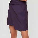 Babaton Aritizia Jethro Skirt in Blue Mini Grid Wrap Style Front Size 2 XS Photo 0