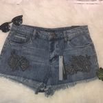 sts blue  rose bowl embroidered flower‎ jean shorts Photo 3