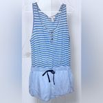 Life in Progress  Women’s Striped Denim Casual Romper Photo 1