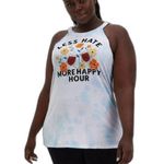 Torrid Super Soft Light Blue Tie-Dye Happy Hour Tank 2X Graphic Tank Photo 0