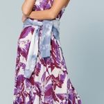 Free People Heat Wave Purple Floral Spaghetti Strap Maxi Dress Size Medium Photo 0