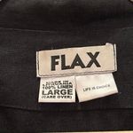 Flax  Black 100% Linen Front Zip Lightweight Jacket Blazer Size Large Photo 6
