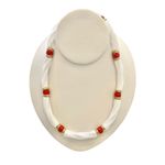 Vintage 1970s twist White, Red and Gold Plastic Necklace Photo 0