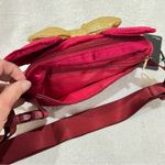 Disney Minnie Mouse Burgundy Quilted Velvet Crossbody Belt Bag NWT Photo 6