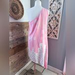 Maeve  Pink and White silk asymmetrical one shoulder Dress size 6 Photo 2