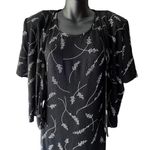 VTG 90s Molly Malloy Sleeveless Floral Maxi Black Dress With Cardigan Women’s 12 Photo 4