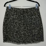 Umgee  womens medium mini skirt animal print black green tan button has pockets Photo 1
